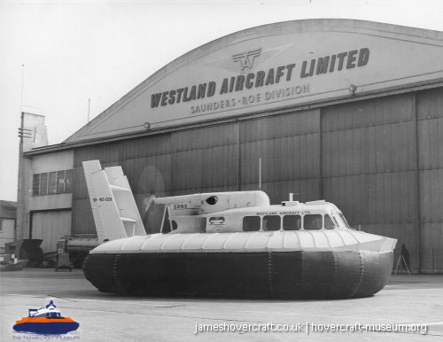 SRN5 with Westland -  (credit: The <a href='http://www.hovercraft-museum.org/' target='_blank'>Hovercraft Museum Trust</a>).